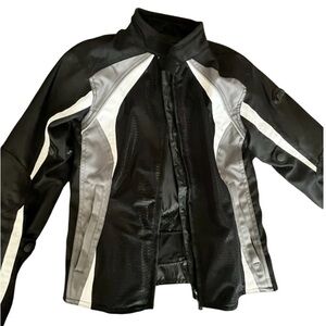 Women’s Black and Silver Motorcycle Jacket size Small